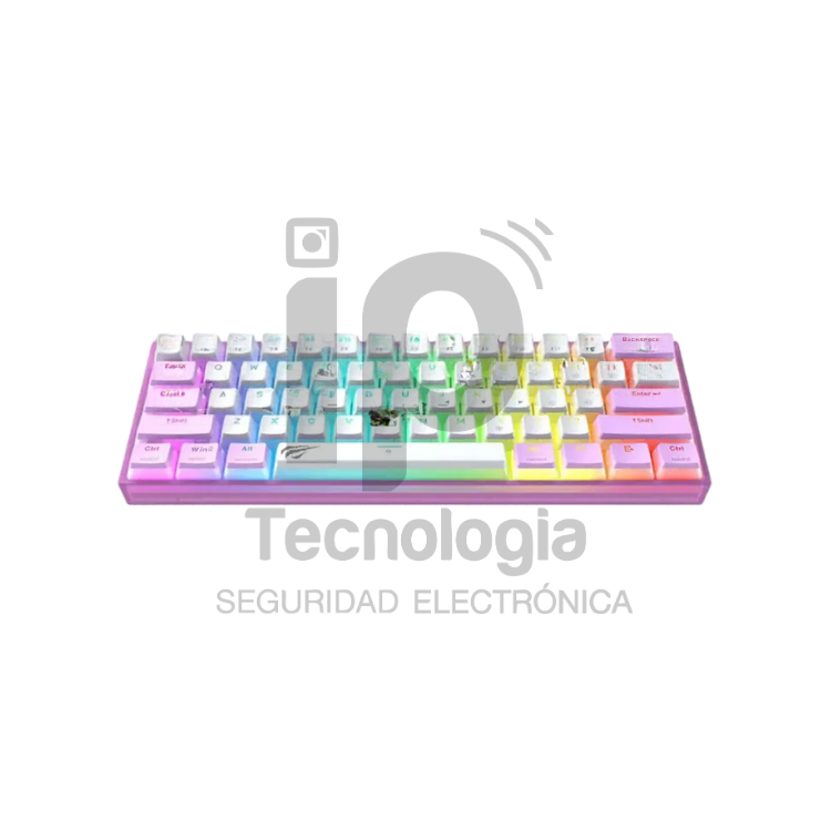 TECLADO GAMER RGB PURPURA+BLANCO