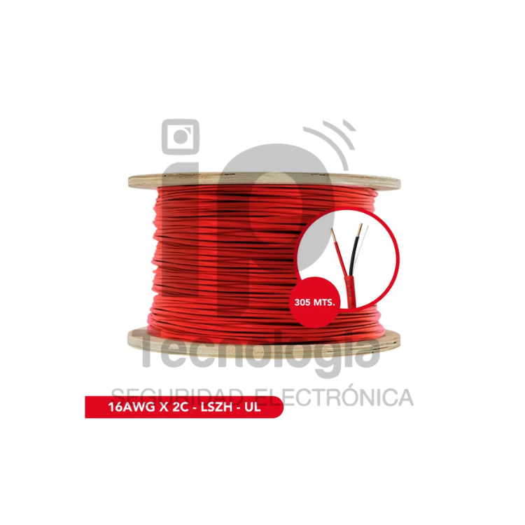CABLE SOLIDO FPLR 2X16 SIN BLINDAJE-TRENZADO UL-LSZH 305 MTS