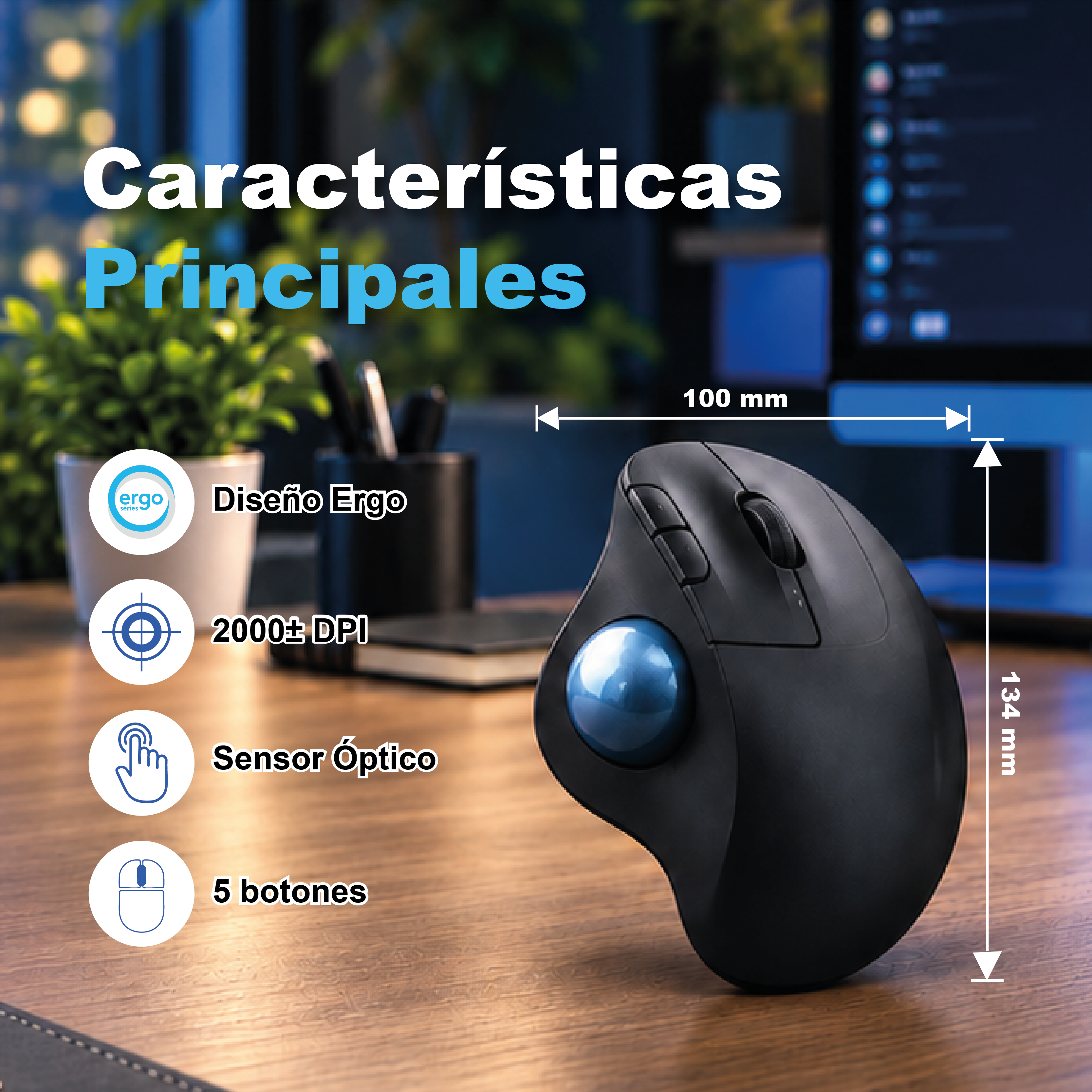 Mouse Ergo M575S Trackball Silent Wireless Bolt/Bluetooth USB-A Black 3