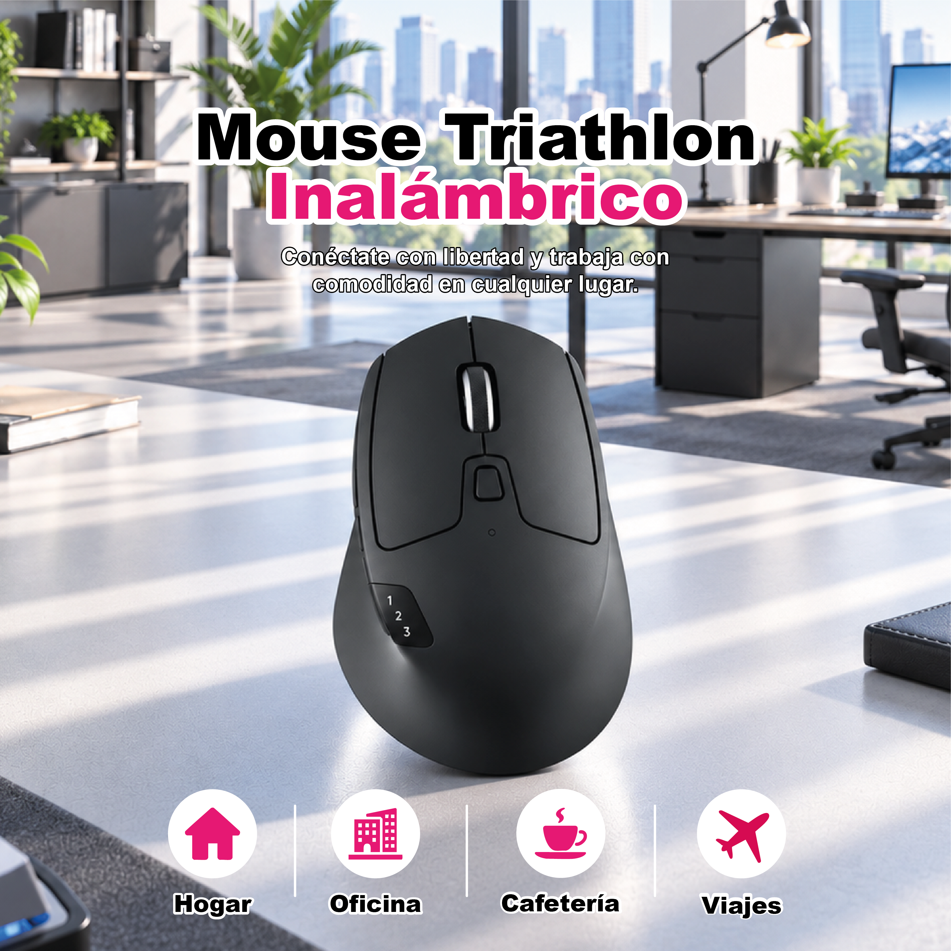 Mouse M720 Wireless Triathlon Black 2